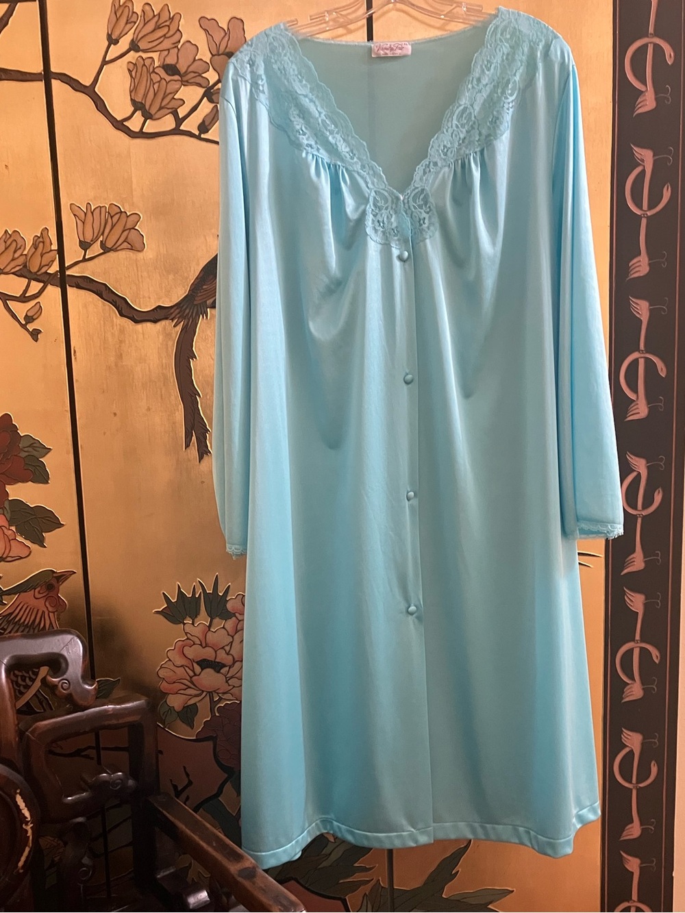 Vanity Fair Vintage Aqua Blue Robe
